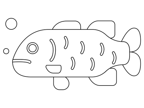 Bass Fish Coloring Page